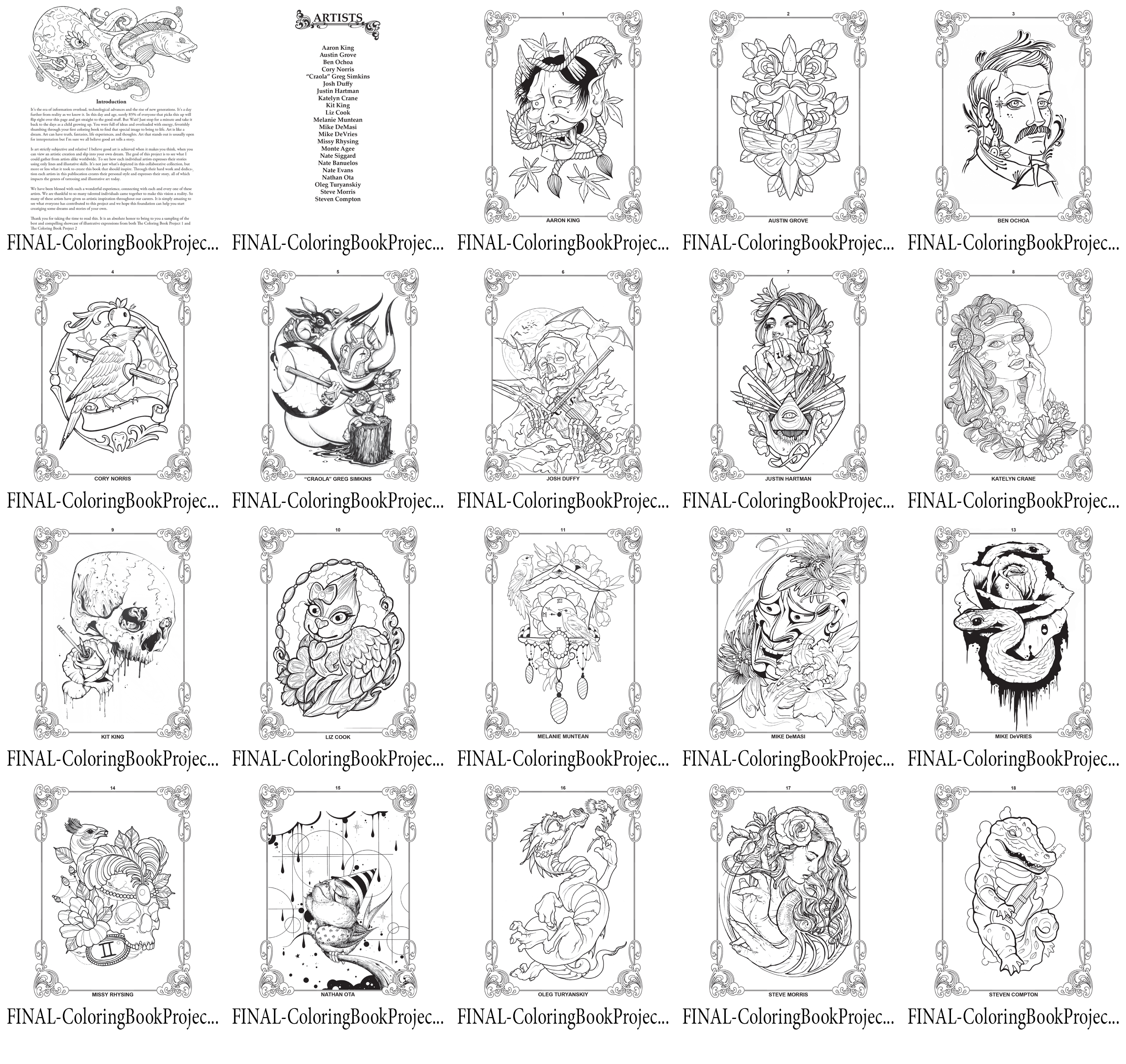 Digital Download - Coloring Book Project 2 (18 Page Collection)